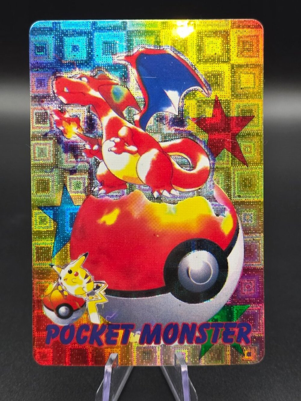 Charizard RARE HOLO Vintage Vending Sticker 1998 Pokemon